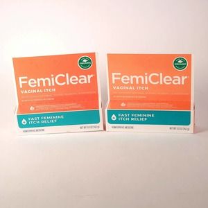 2 FemiClear Vaginal Itch Relief .5oz Organic Colloidal Oatmeal Homeopathic 9/25+